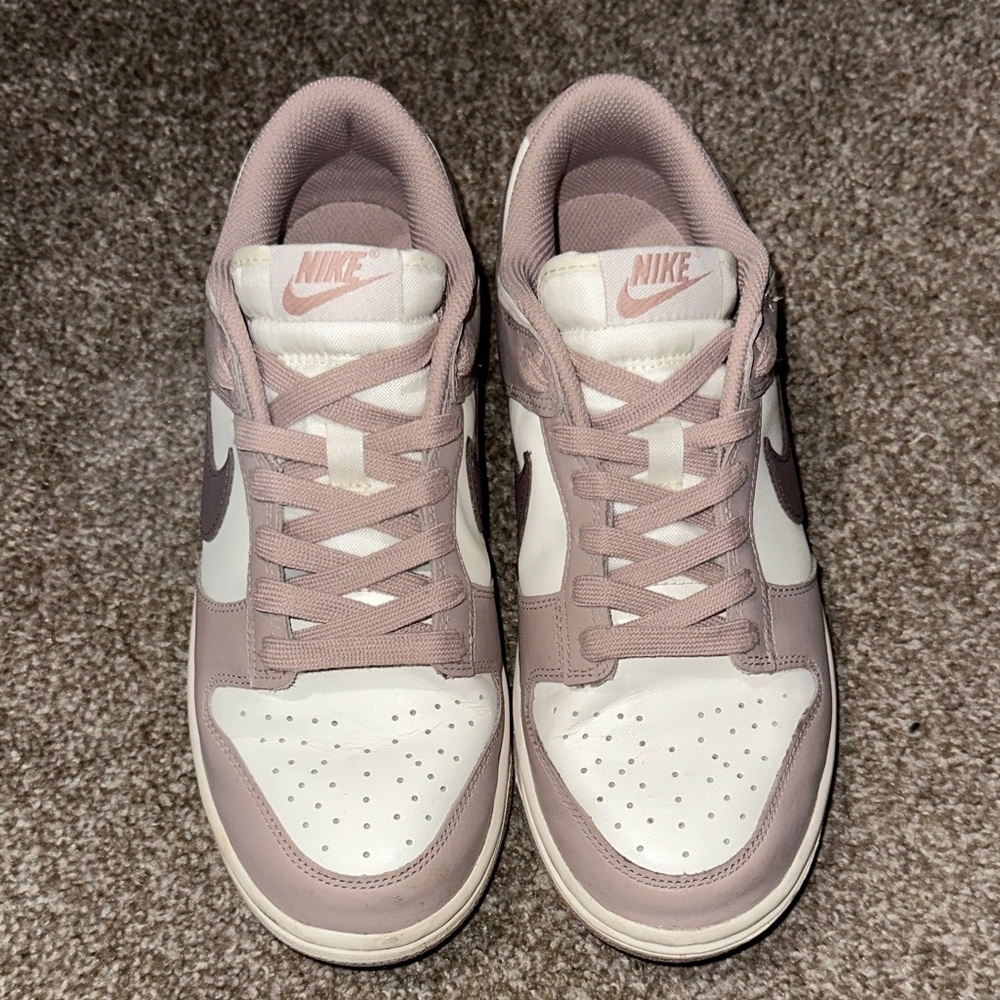 Nike Pink and White Sneakers Dunk Low Style